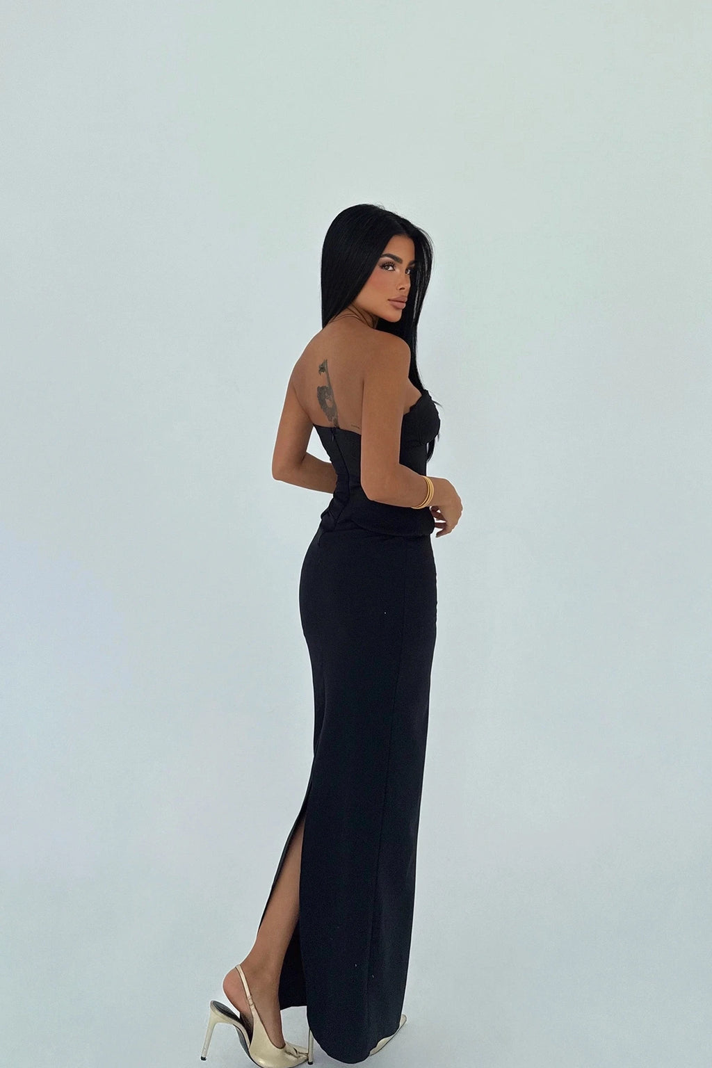 Divine Black Dress with Pocket Detail