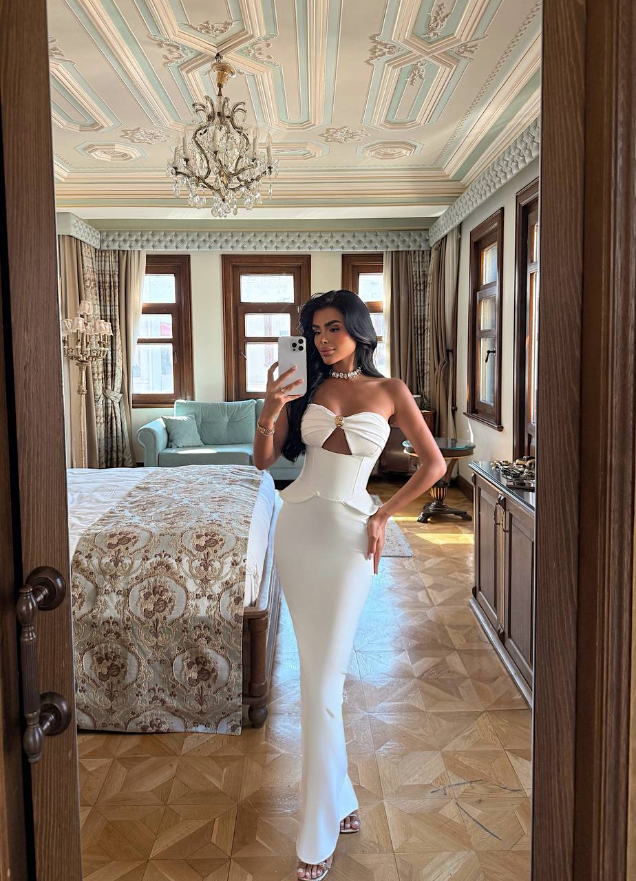 Divine White Dress with Pocket Detail