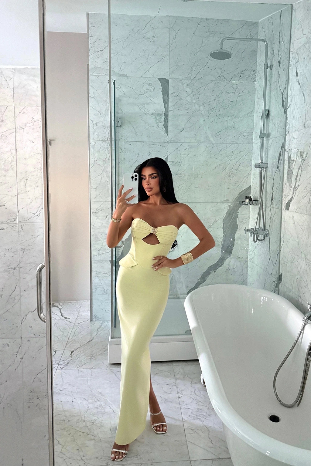 Divine Yellow Dress with Pocket Detail