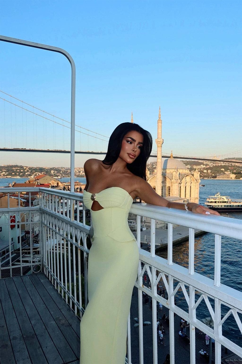 Divine Yellow Dress with Pocket Detail