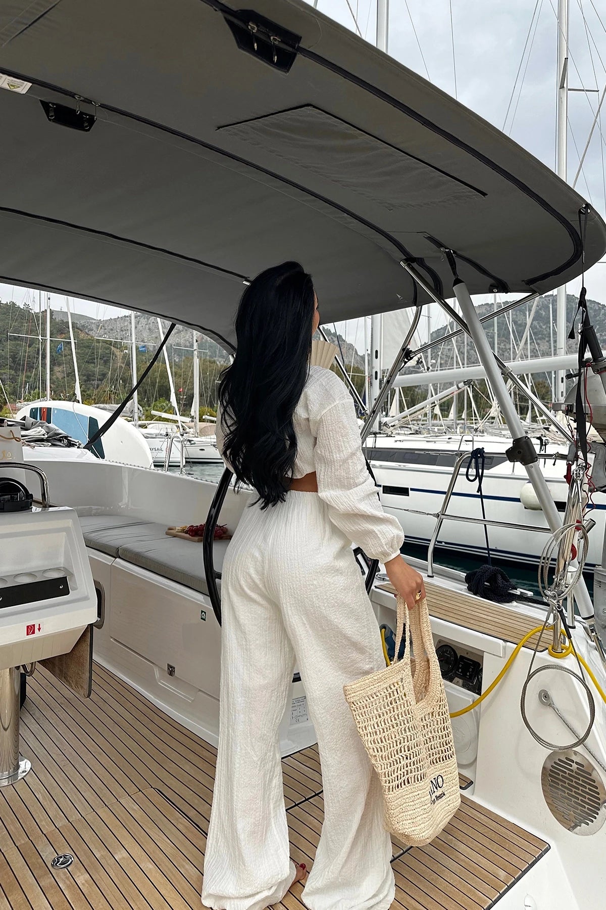 Riviera Breeze White Tie-Up Suit