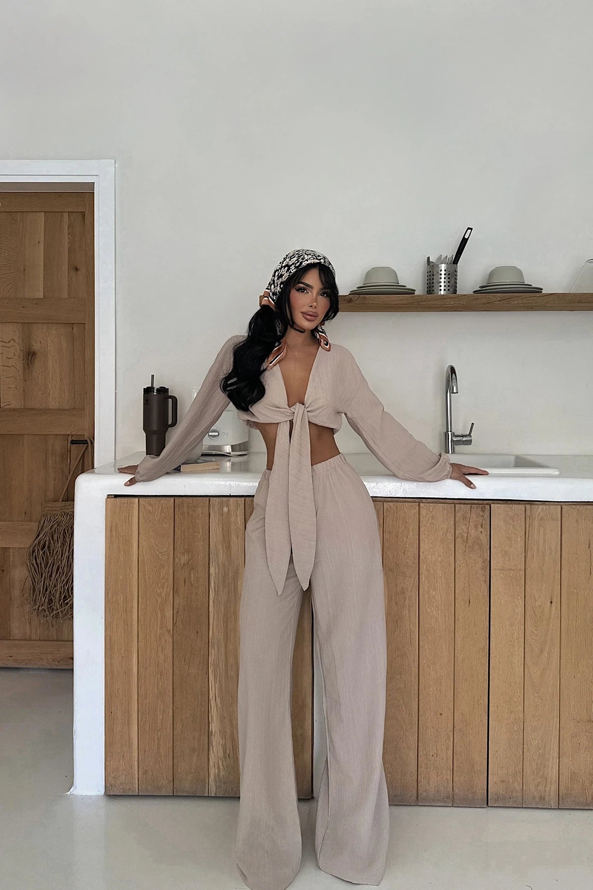 Sahara Breeze Begie Tie-Up Suit