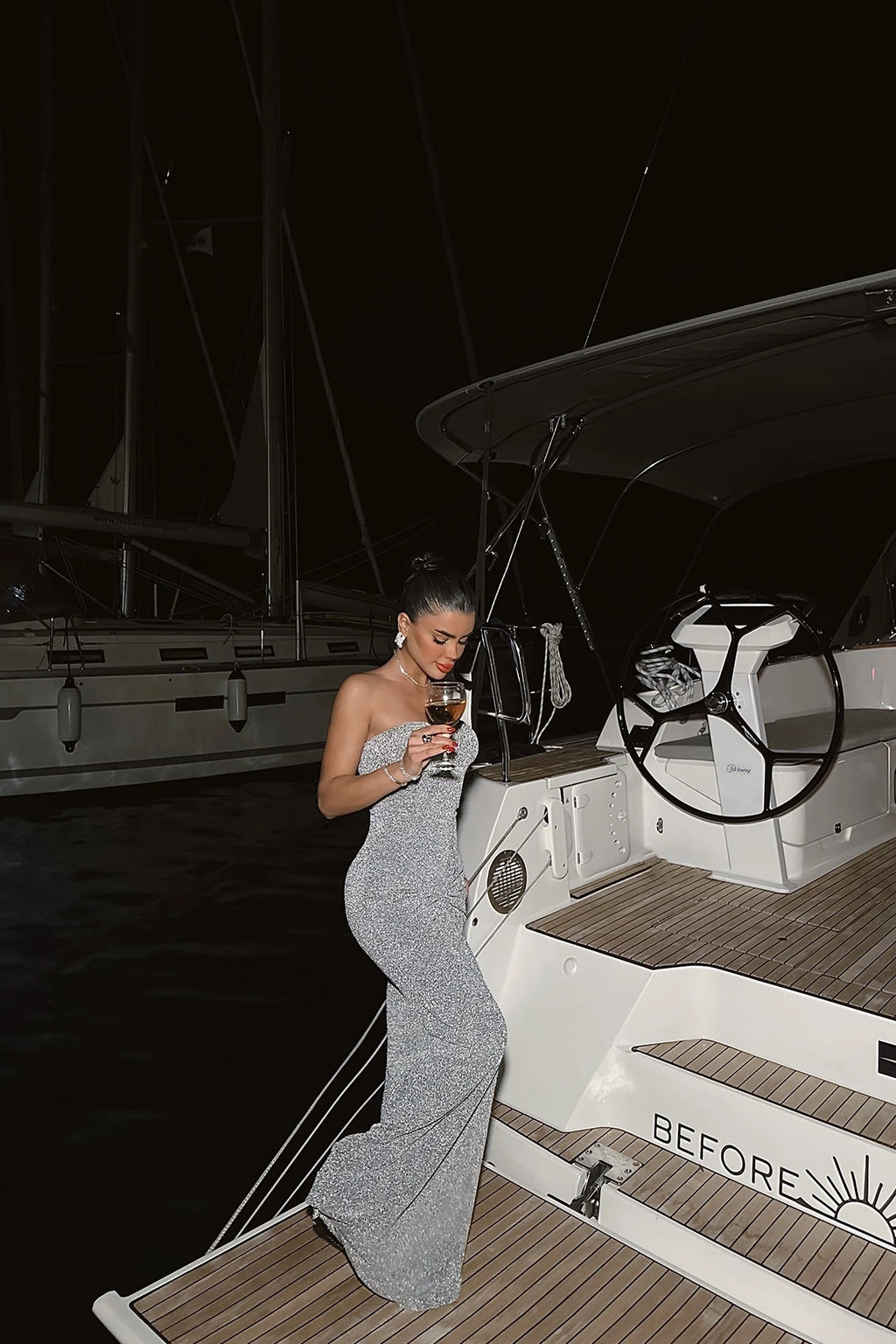 Lunaire Grey Long Dress