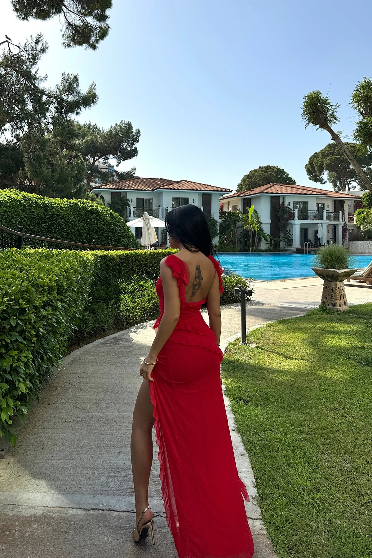Valencia Red Long Dress
