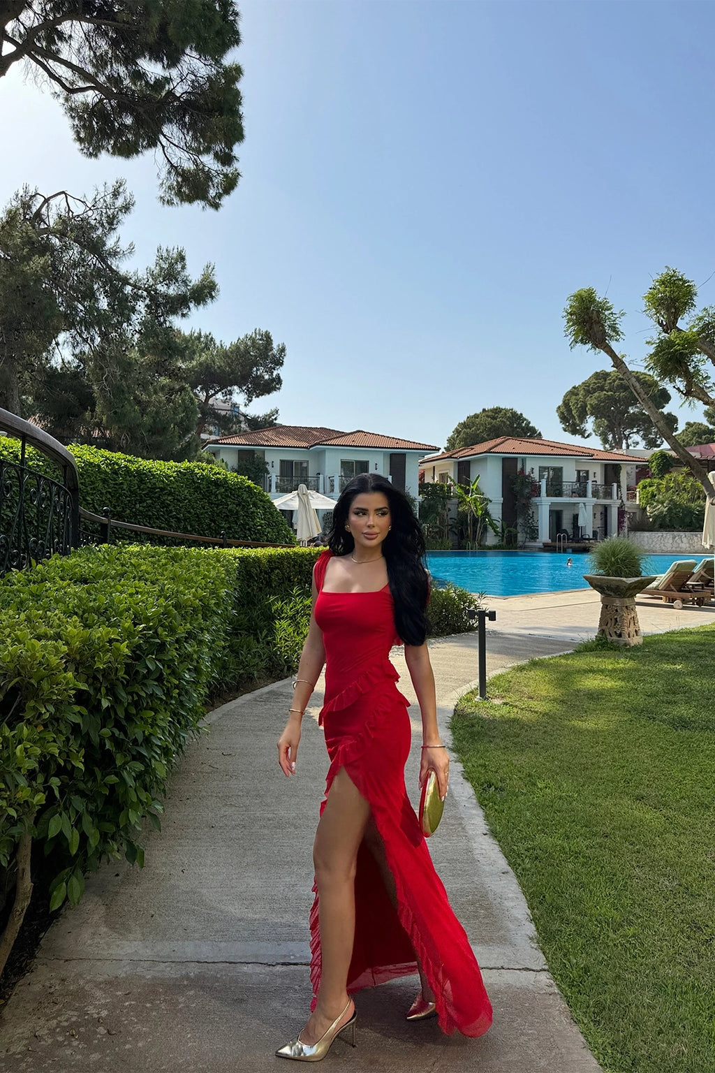 Valencia Red Long Dress