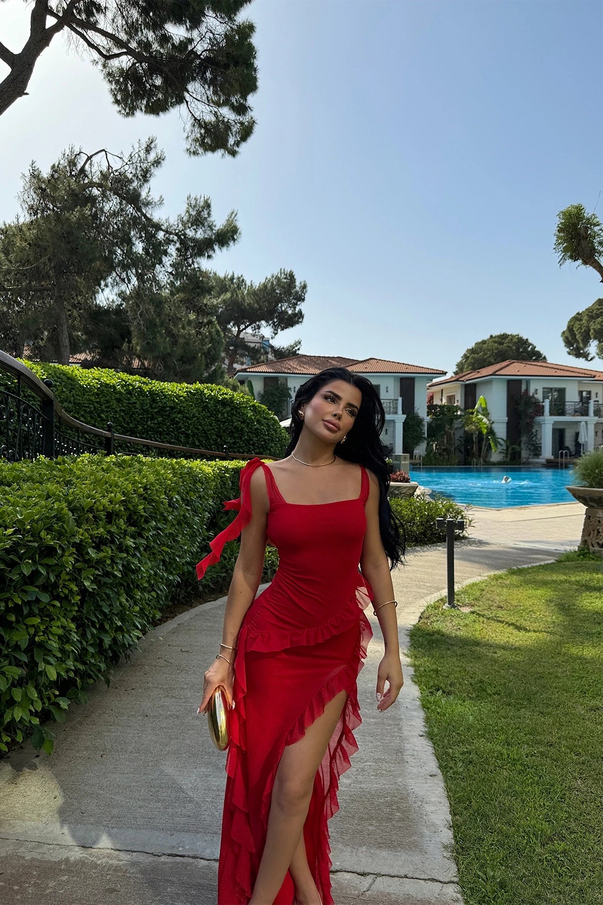 Valencia Red Long Dress