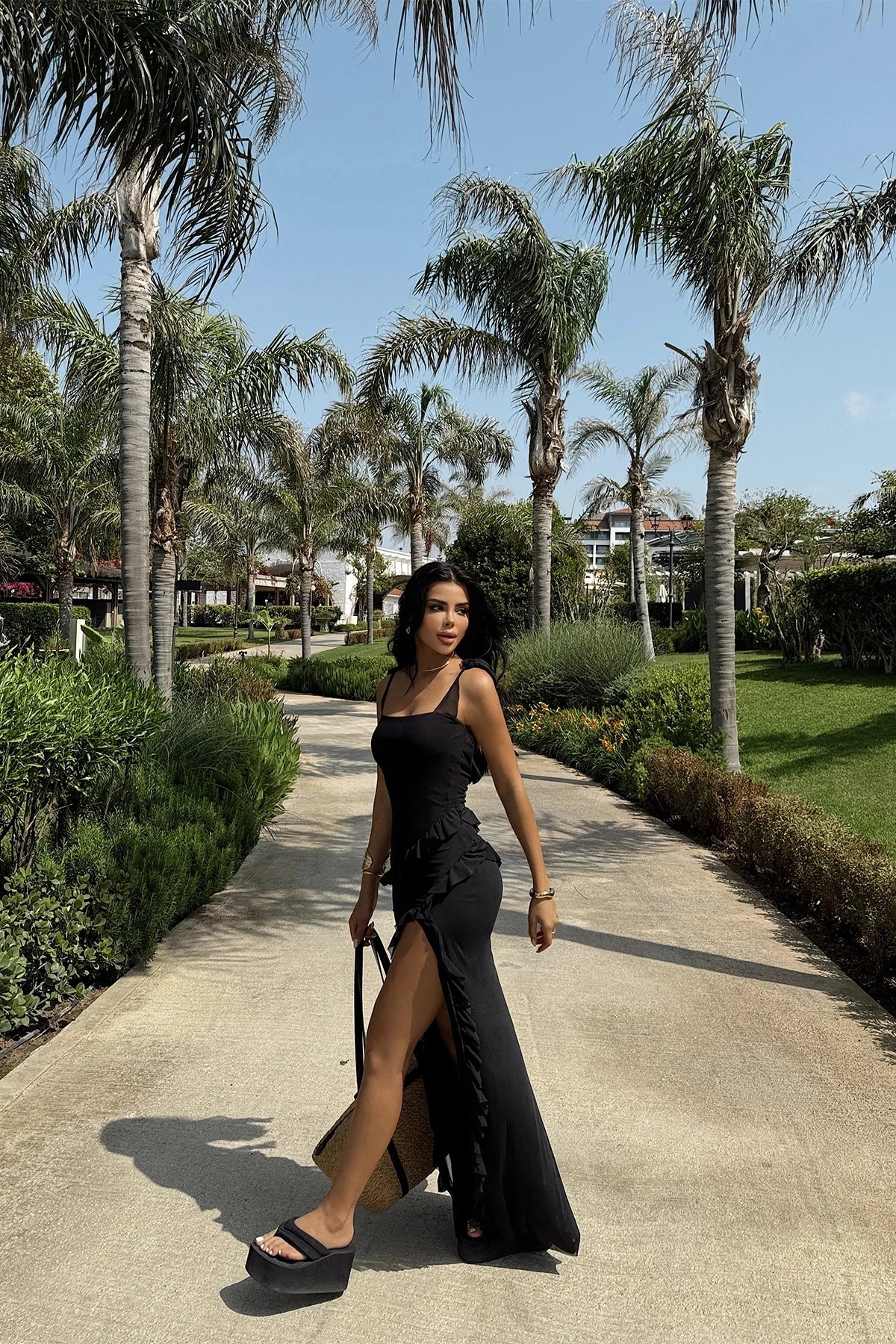 Valencia Black Long Dress