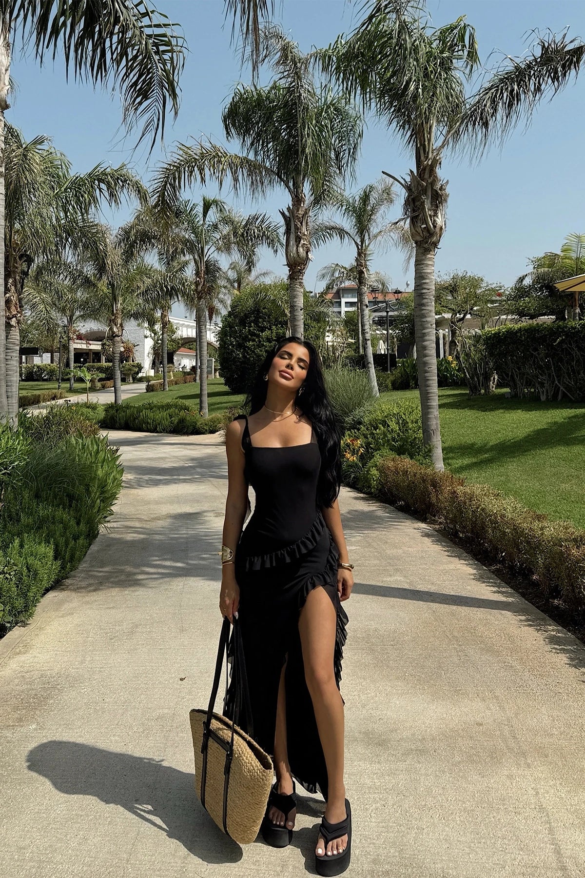 Valencia Black Long Dress