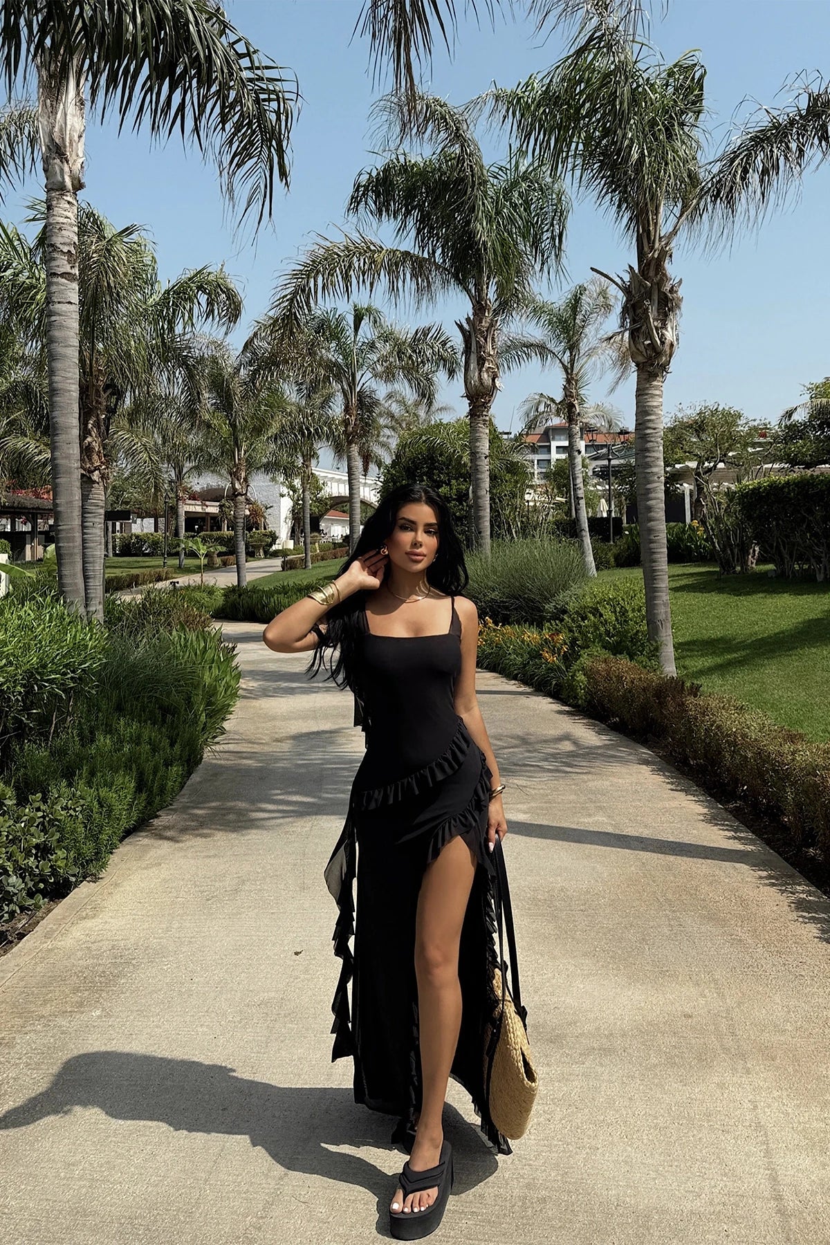 Valencia Black Long Dress