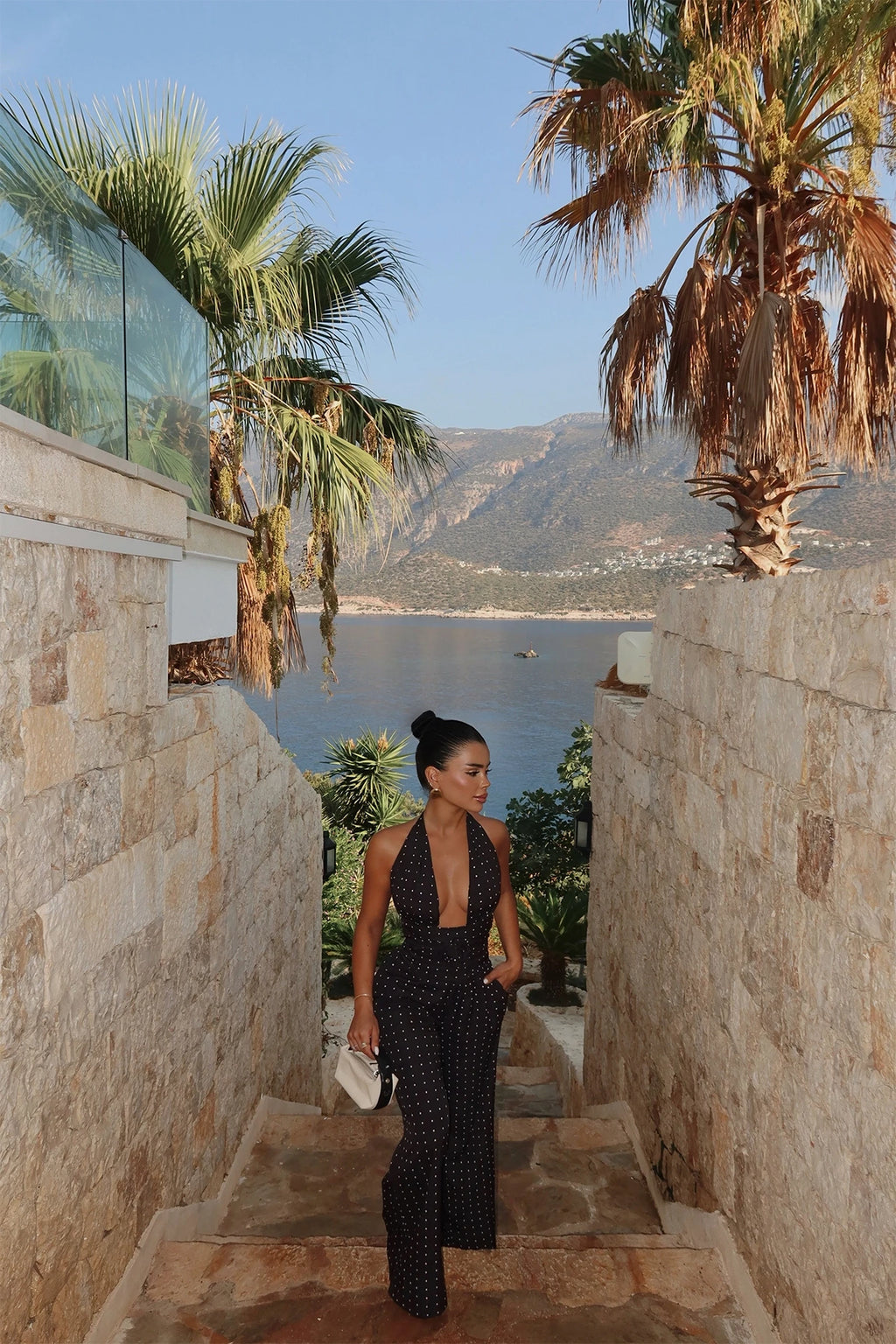 Amara Black Rose Dot Jumpsuit