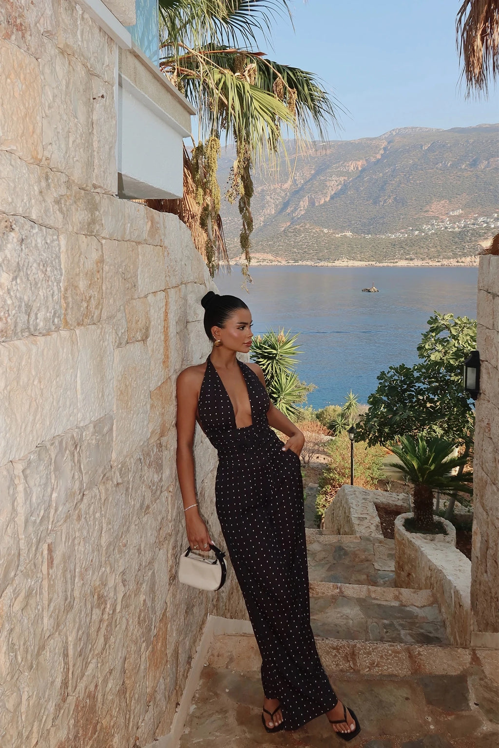 Amara Black Rose Dot Jumpsuit