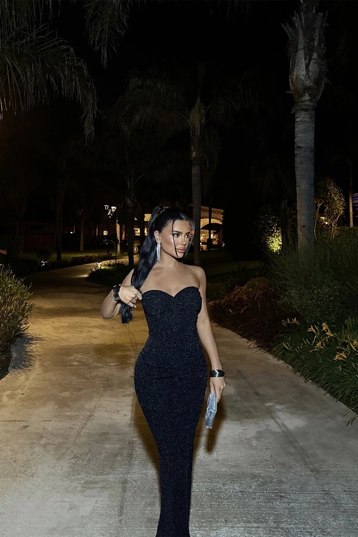 Lunaire Black Long Dress