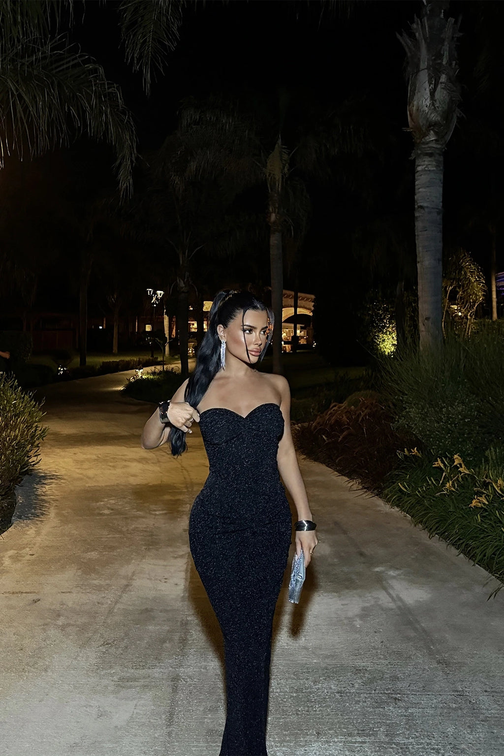 Lunaire Black Long Dress