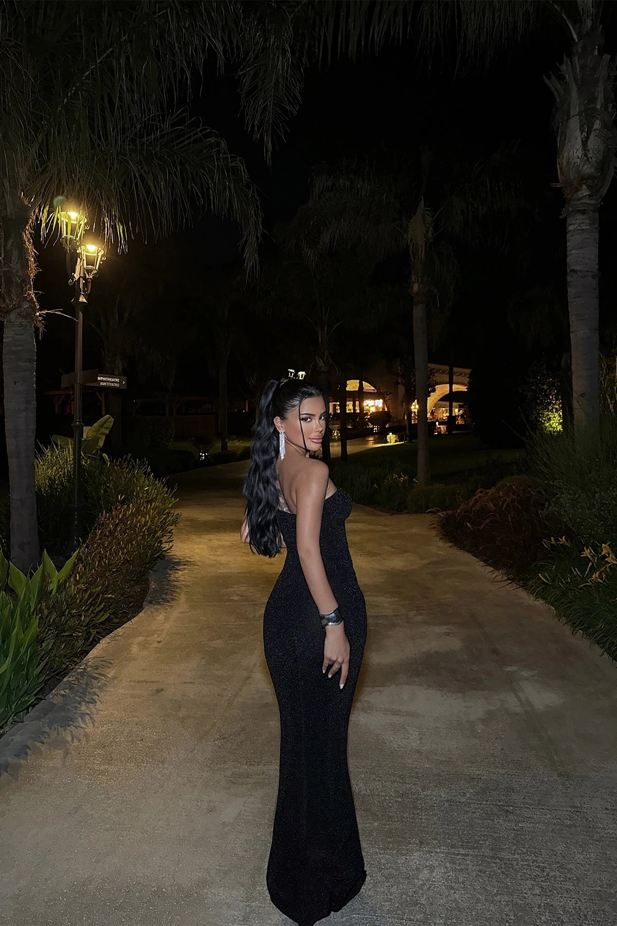 Lunaire Black Long Dress
