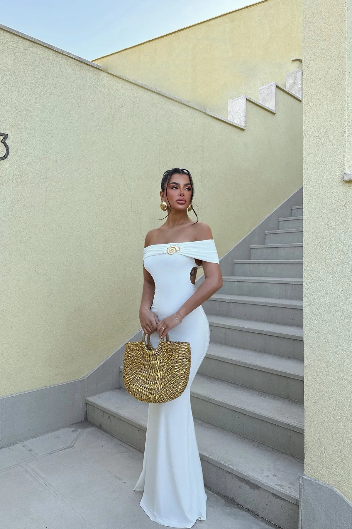 Santorini White Detail Dress